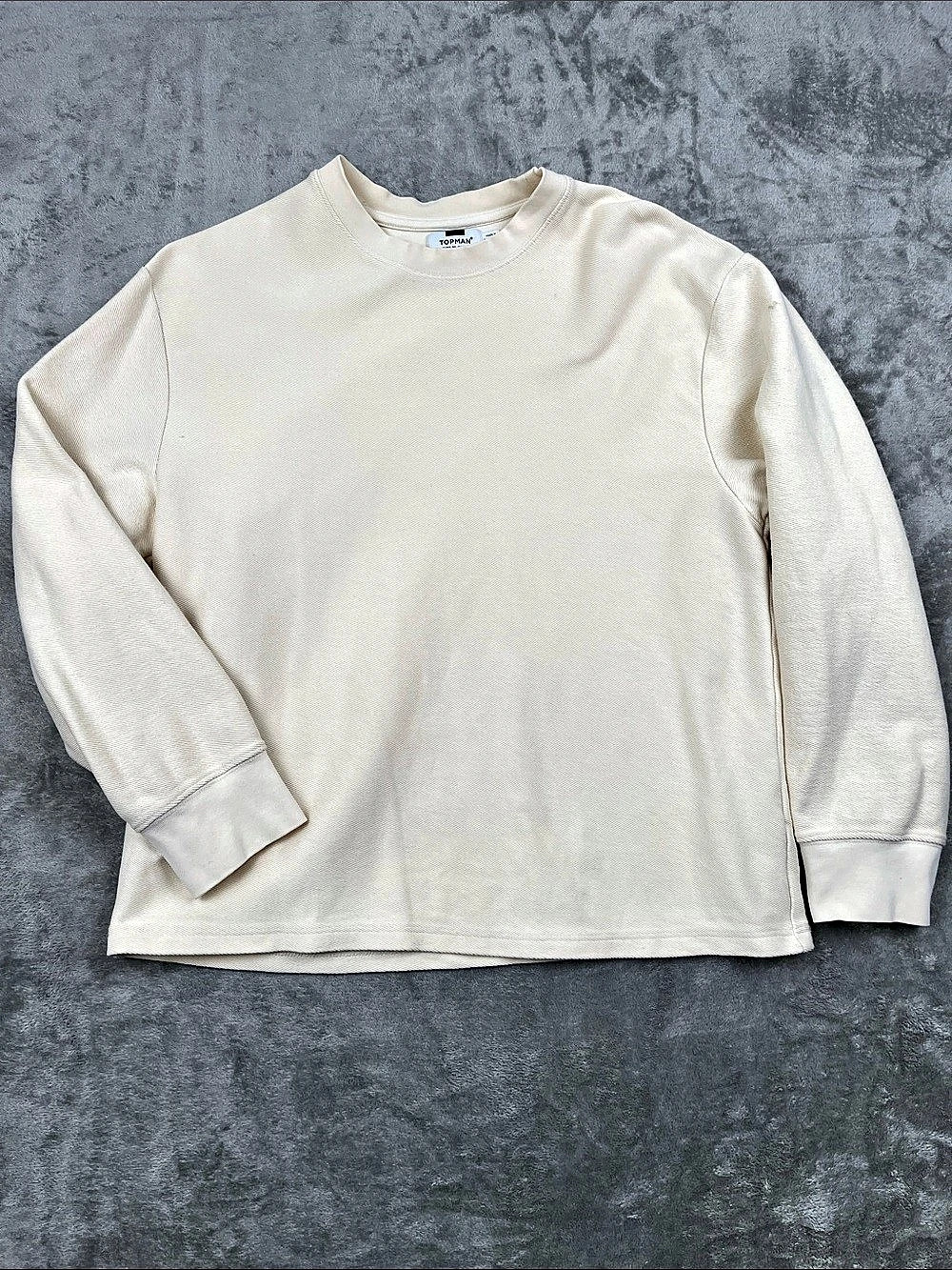 Topman M Men's Cream Long Sleeve Sweatshirt